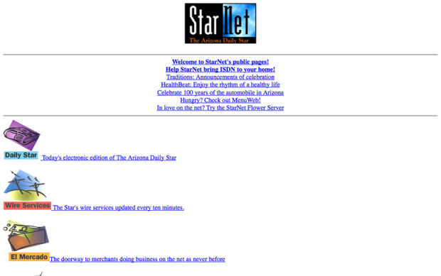 1996 StarNet homepage